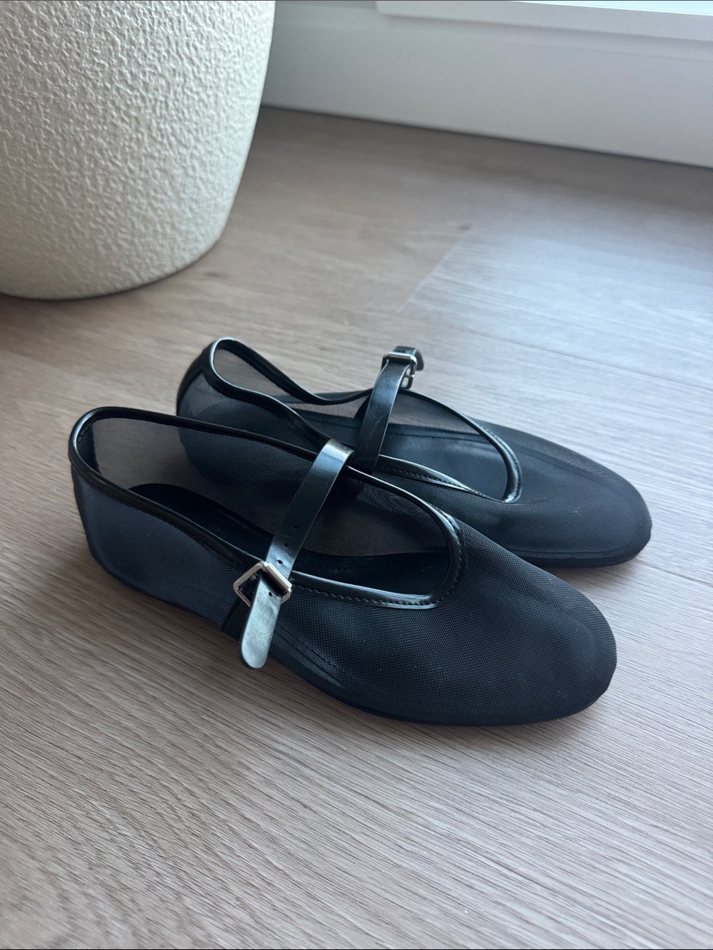 H&M Black Mary Jane Style Flats with Buckle Strap
